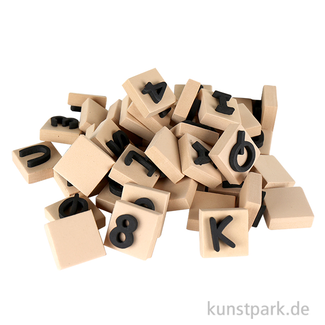 Artikelbild 1 des Artikels “Schaumstoff-Stempel - Buchstaben + Zahlen, 3x3 cm, 41 Stück “