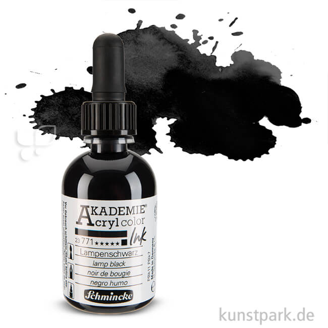 Artikelbild 1 des Artikels “Schmincke AKADEMIE Acryl color Ink 50 ml Einzelfarbe | Lampenschwarz“