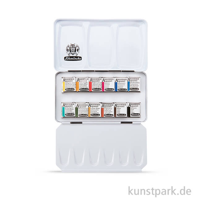 Artikelbild 1 des Artikels “Schmincke AKADEMIE Aquarellkasten mit 12 halben Näpfchen “