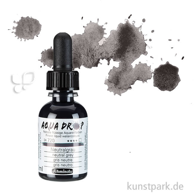 Artikelbild 1 des Artikels “Schmincke AQUA Drop - flüssige Aquarellfarbe, 30 ml Einzelfarbe | Neutralgrau“