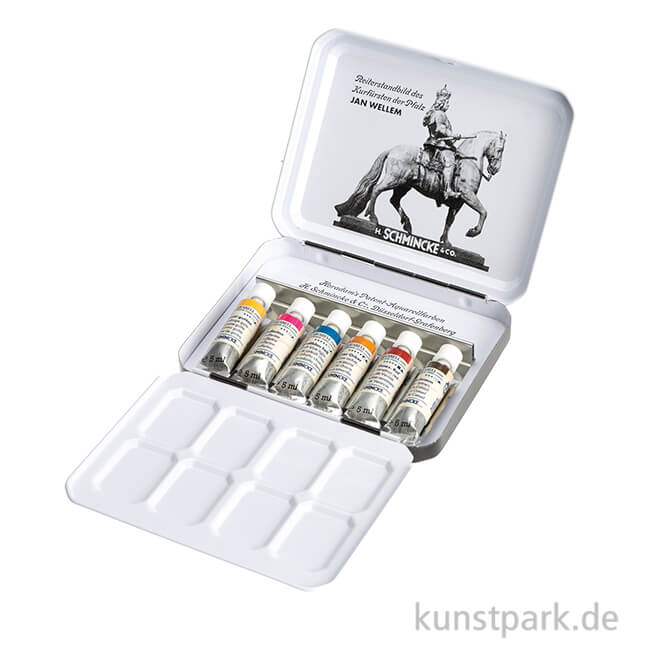Artikelbild 1 des Artikels “Schmincke HORADAM Aquarellkasten, Retro II, Metall, 6 x 5 ml Tuben “