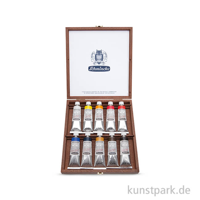 Artikelbild 1 des Artikels “Schmincke MUSSINI Ölfarben - Flacher Holzkasten, 10x35 ml “
