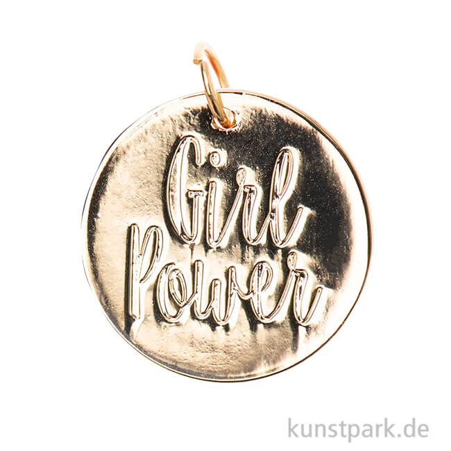 Artikelbild 1 des Artikels “Schmuck-Anhänger Scheibe - Girl Power, Gold “