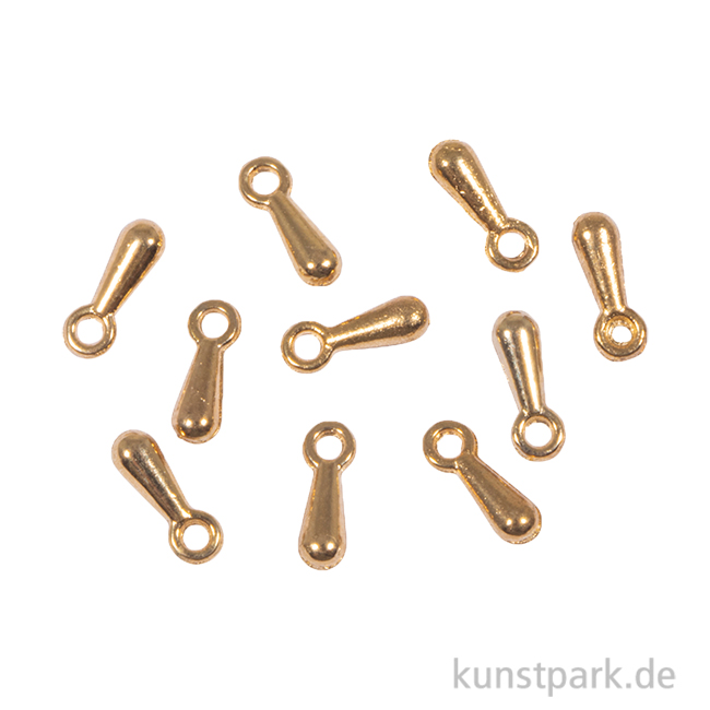 Artikelbild 1 des Artikels “Schmuck Mini-Anhänger Tropfen, Gold, 2,5 x 7 mm, 10 Stück “