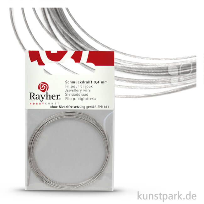 Artikelbild 1 des Artikels “Schmuckdraht - 0,4 mm - 2 Meter Silber“