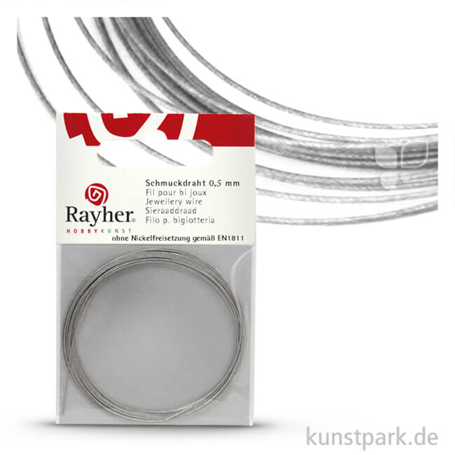 Artikelbild 1 des Artikels “Schmuckdraht Matt - 0,5 mm - 2 Meter Silber“