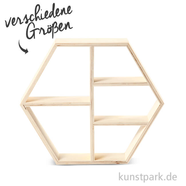 Artikelbild 1 des Artikels “Sechseckiges Regal aus Holz mit 5 Fächern “