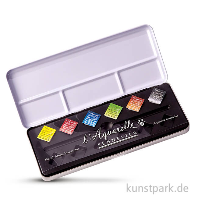 Artikelbild 1 des Artikels “Sennelier Aquarell - Einsteigerset mit 6 1/2 Näpfchen und 6 Reserve “