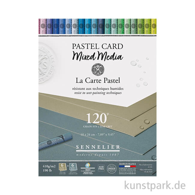 Artikelbild 1 des Artikels “Sennelier Pastel Card Mixed Media - Grautöne, 12 Blatt, 18 x 24 cm “