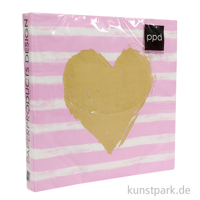 Artikelbild 1 des Artikels “Servietten Heart Stripes Rosé - 33 x 33 cm “