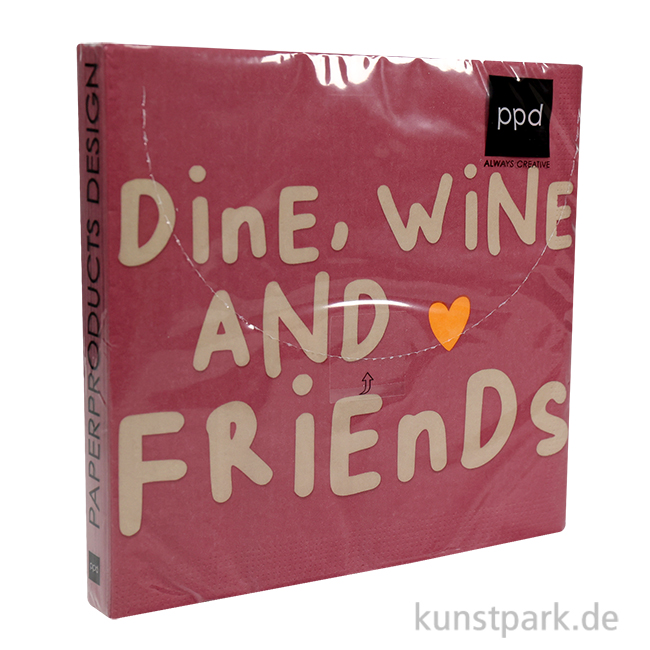 Artikelbild 1 des Artikels “Servietten Wine, Dine, Friends - 33 x 33 cm “