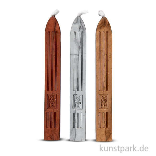 Artikelbild 1 des Artikels “Siegelwachsstangen mit Docht, Länge 10 cm, 3 Stück sortiert “