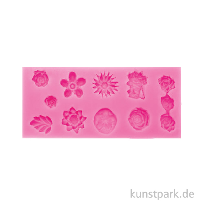 Artikelbild 1 des Artikels “Silikon Gießform - Blumen, 12 Motive, 12,9 x 5,9 x 1,2 cm “