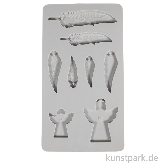 Artikelbild 1 des Artikels “Silikon Gießform Engel + Flügel, 8 Motive, 26 x 14,5 x 1 cm “