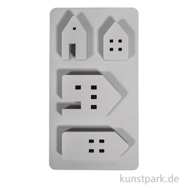 Artikelbild 1 des Artikels “Silikon Gießform - Lichthäuser, 4 Motive, 14,5 x 26 x 1 cm “