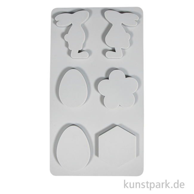 Artikelbild 1 des Artikels “Silikon Gießform Osterfreunde + Biene, 6 Motive, 26 x 14,5 x 1 cm “