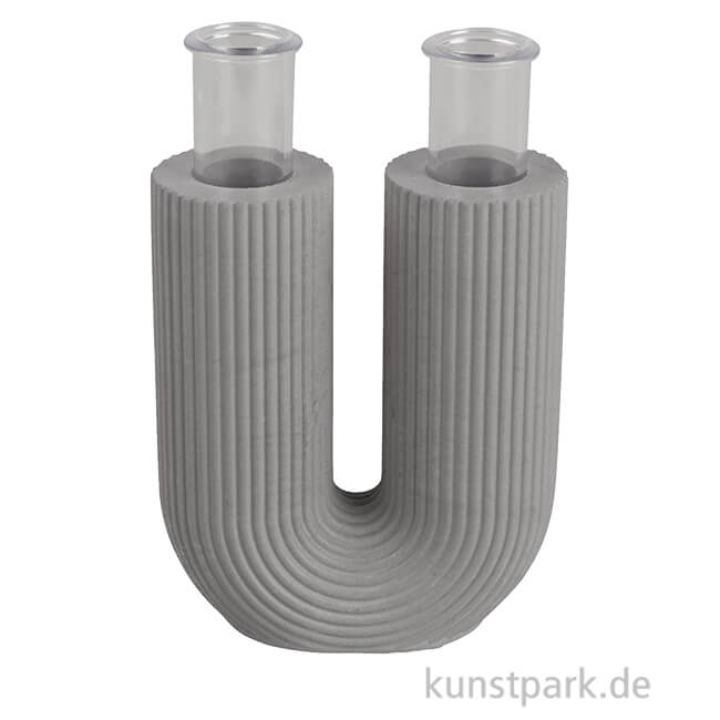 Artikelbild 1 des Artikels “Silikon Gießform - Vase U-Form geriffelt, 8,5 x 3,8 x 10 cm “