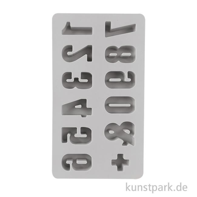 Artikelbild 1 des Artikels “Silikon Gießform - Zahlen 0-9, 12 Motive, 14,5 x 26 x 2,5 cm “
