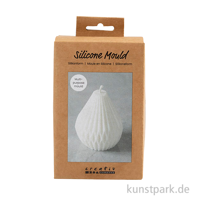 Artikelbild 1 des Artikels “Silikonform Kerze, Gerippte Tropfenform, Höhe 8 cm, ø 7 cm “