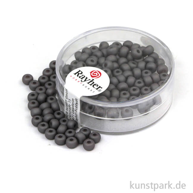 Artikelbild 1 des Artikels “Silk-Bead Glas Rocailles - 4 mm - 120 Stück Dose | Anthrazit“