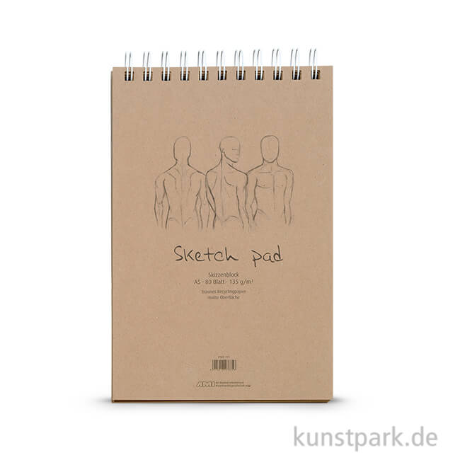 Artikelbild 1 des Artikels “Sketch Pad - Kraftpapier Block, Spiral, 80 Blatt, 135g DIN A5“