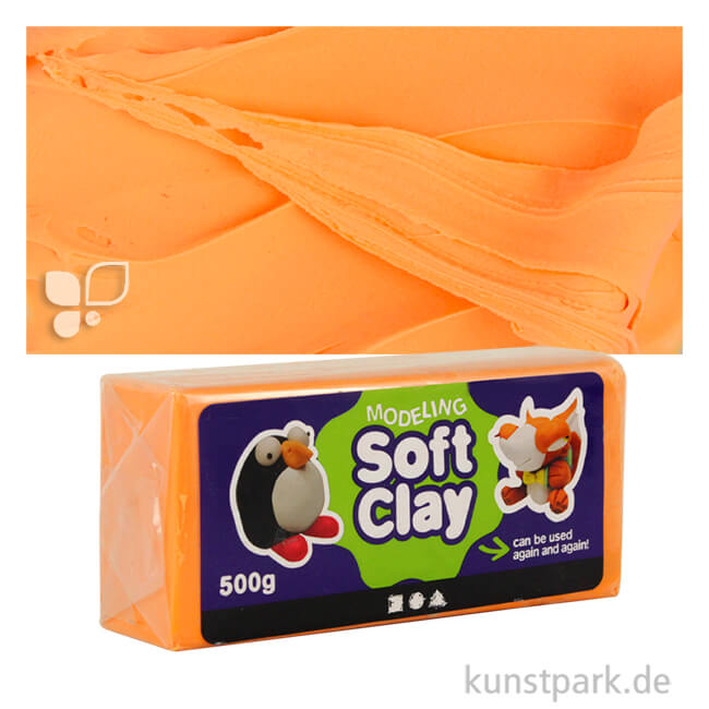 Artikelbild 1 des Artikels “Soft Clay - weiche, geschmeidige Knetmasse - 500 g Einzelfarbe | Neon-Orange“