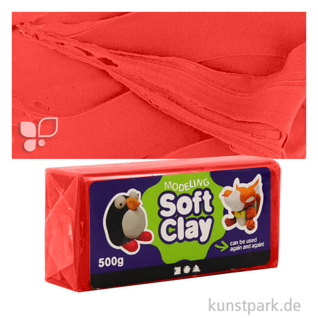 Artikelbild 1 des Artikels “Soft Clay - weiche, geschmeidige Knetmasse - 500 g Einzelfarbe | Rot“