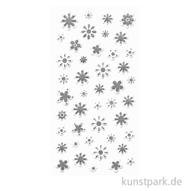 Artikelbild 1 des Artikels “Softy Sticker - Blüten, Weiß / Silber “