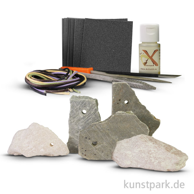 Artikelbild 1 des Artikels “Speckstein Set - Schmuck Rohlinge, Werkzeuge + Zubehör “