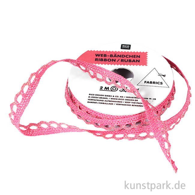 Artikelbild 1 des Artikels “Spitzenband - Pink & Gold, 2 m “