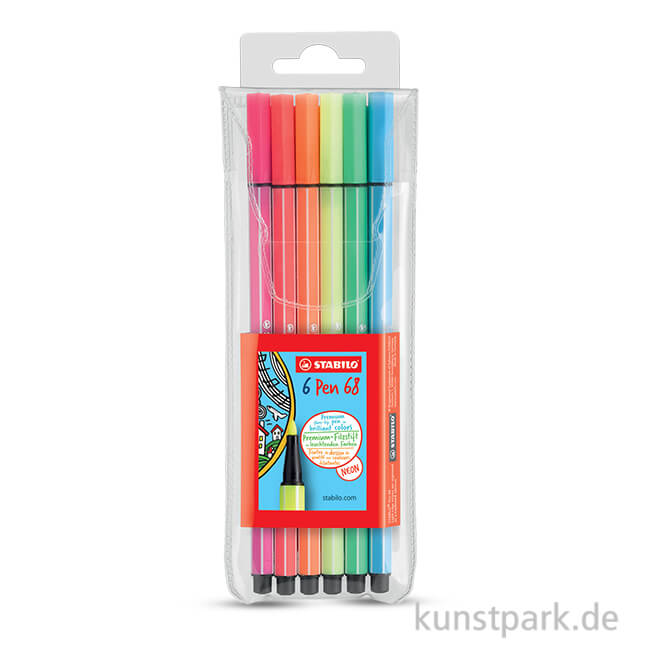 Artikelbild 1 des Artikels “STABILO Pen 68 Filzstift 6er Etui Neon “