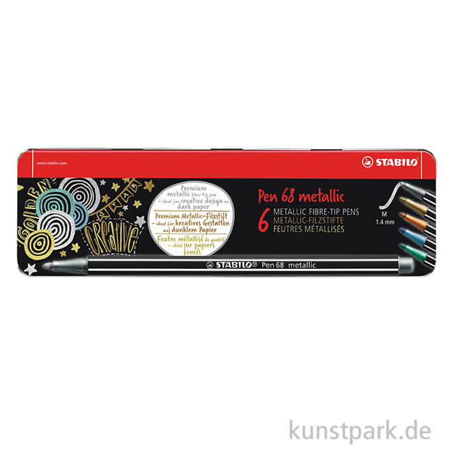 Artikelbild 1 des Artikels “STABILO Pen 68 Filzstift - Metallic, 8 Stifte im Metalletui “