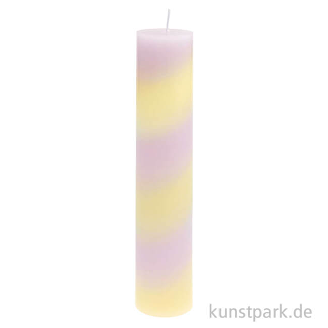 Artikelbild 1 des Artikels “Stabkerze gestreift - Flieder Gelb, 20 cm “