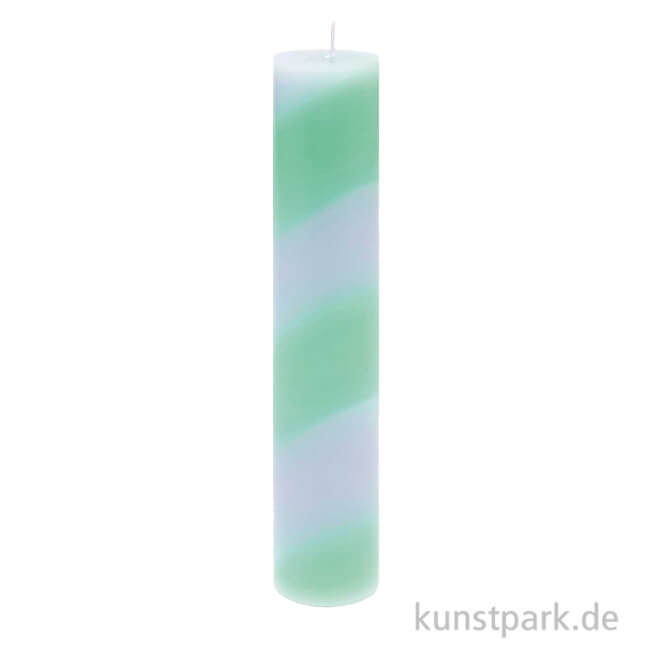 Artikelbild 1 des Artikels “Stabkerze gestreift - Türkis Grau, 20 cm “