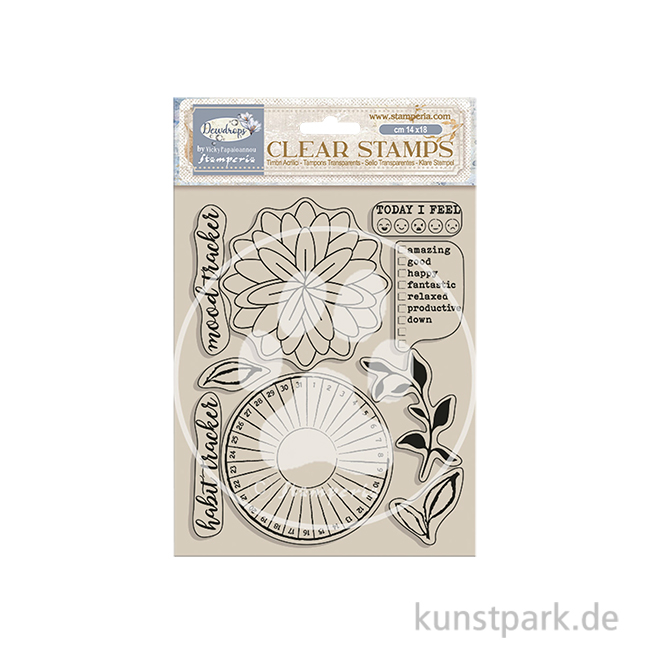 Artikelbild 1 des Artikels “Stamperia Acrylic Stamps - Create Happiness Dewdrops Habit Tracker “