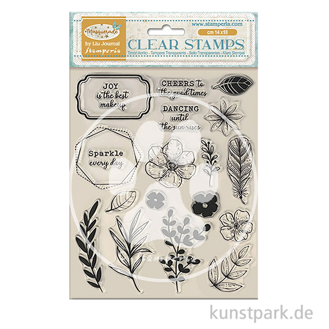 Artikelbild 1 des Artikels “Stamperia Acrylic Stamps - Masquerade Flowers and Labels “