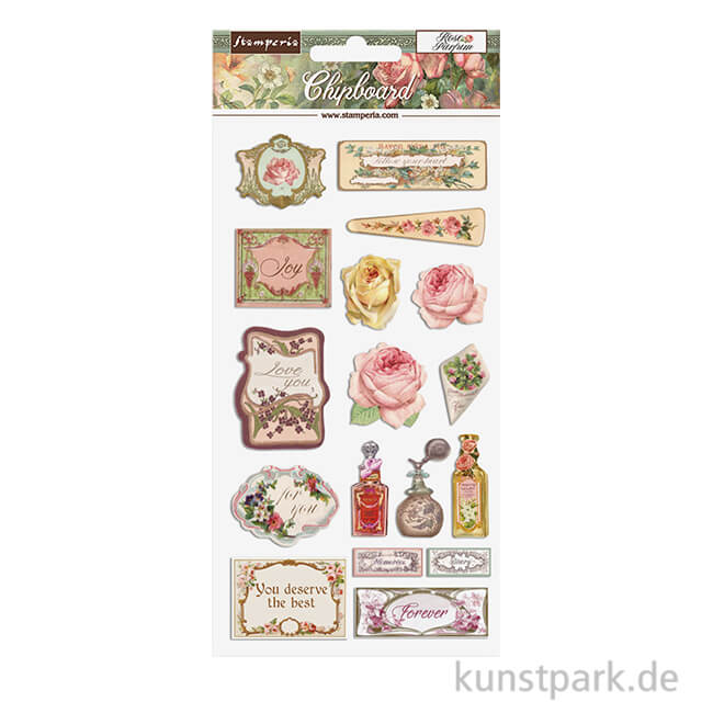 Artikelbild 1 des Artikels “Stamperia Chipboard - Rose Parfum 15 x 30 cm “