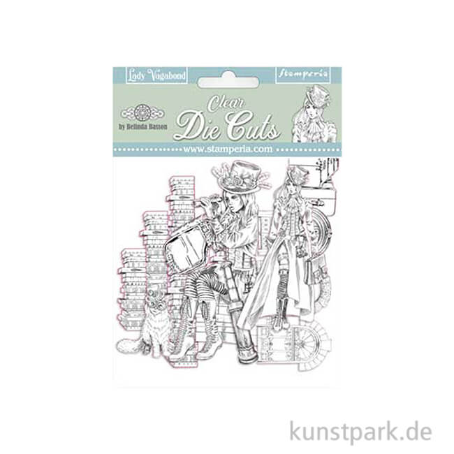 Artikelbild 1 des Artikels “Stamperia Clear Die Cuts - Lady Vagabond, 28 Stanzteile aus Kunststoff “