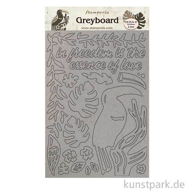 Artikelbild 1 des Artikels “Stamperia Greyboard - Amazonia Toucan, DIN A4, 2 mm “