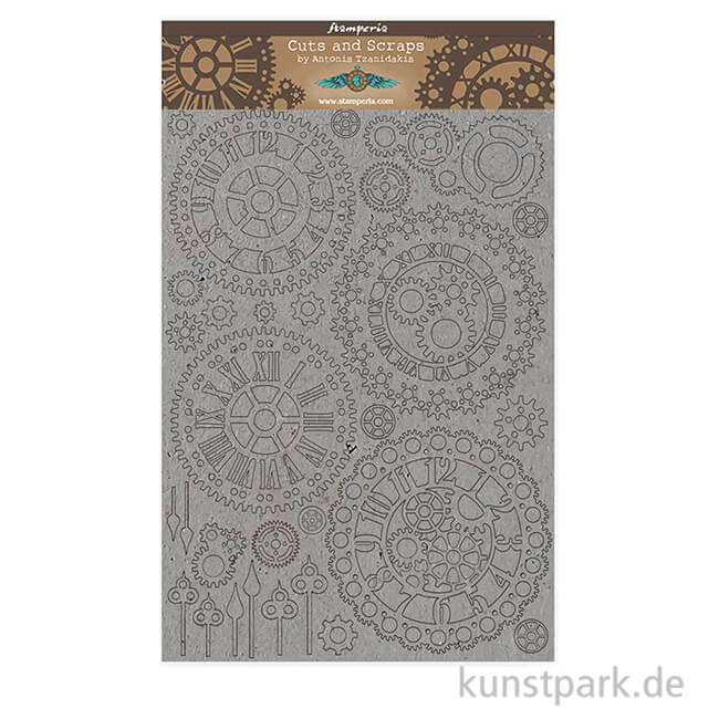 Artikelbild 1 des Artikels “Stamperia Greyboard - Sir Vagabond Gears and Clocks, DIN A4, 2 mm “