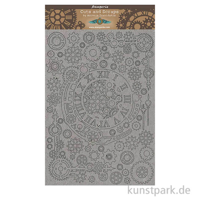 Artikelbild 1 des Artikels “Stamperia Greyboard - Sir Vagabond Gears and Numbers, DIN A4, 2 mm “