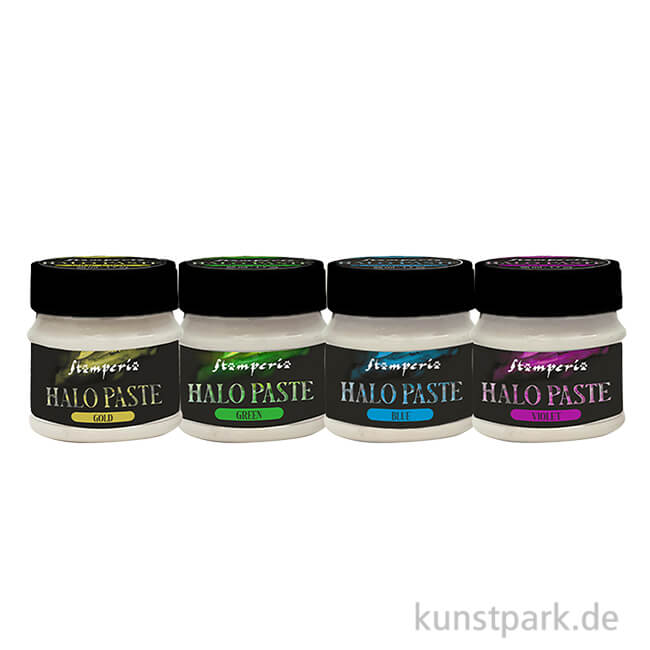 Artikelbild 1 des Artikels “Stamperia Halo Pasten - 4 Effekt Farben, je 50 ml “