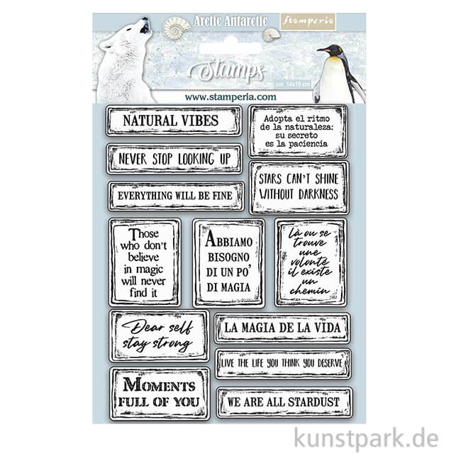 Artikelbild 1 des Artikels “Stamperia Natural Rubber Stamp - Arctic Antarctic Quotes “
