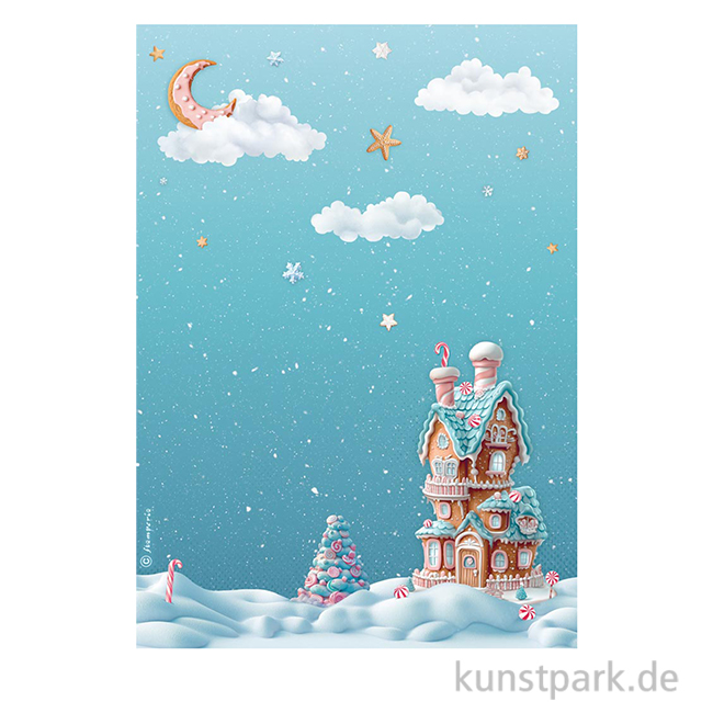 Artikelbild 1 des Artikels “Stamperia Reispapier - Candy Christmas Marzipan House, DIN A4 “