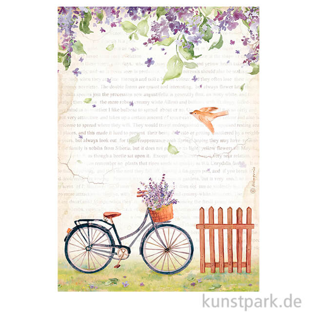 Artikelbild 1 des Artikels “Stamperia Reispapier - Create Happiness Welcome Home Bicycle, DIN A4 “