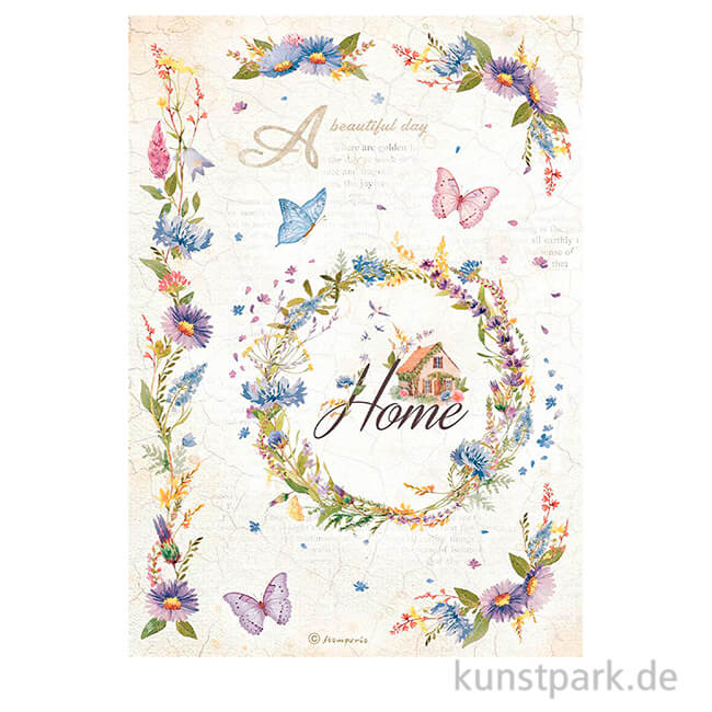 Artikelbild 1 des Artikels “Stamperia Reispapier - Create Happiness Welcome Home Garland, DIN A4 “