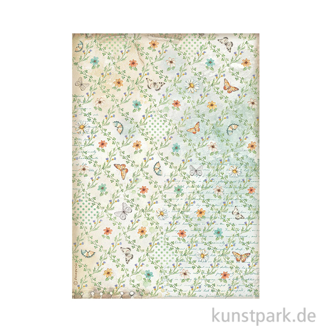 Artikelbild 1 des Artikels “Stamperia Reispapier - Daisy Art Flowers And Butterfly Pattern, DIN A4 “