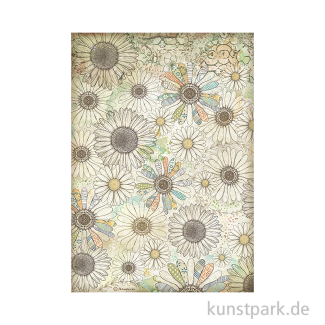 Artikelbild 1 des Artikels “Stamperia Reispapier - Daisy Art Stylized Daisy Pattern, DIN A4 “