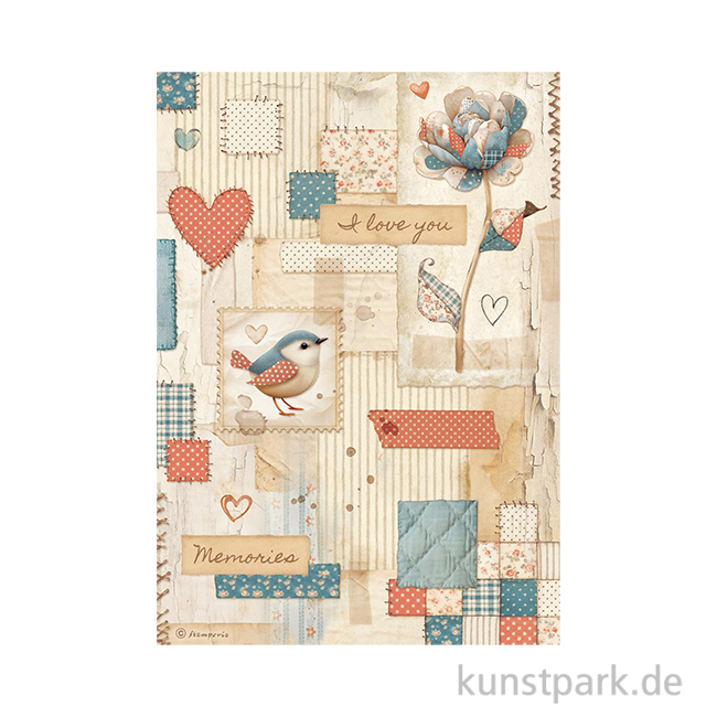 Artikelbild 1 des Artikels “Stamperia Reispapier - Family Patchwork, DIN A4 “