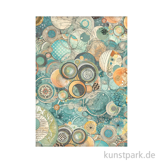 Artikelbild 1 des Artikels “Stamperia Reispapier - Furry Friends Harmony Circles Textures, DIN A4 “